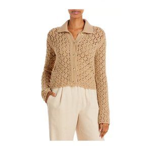 Vince Crochet Wool & Cashmere-Blend Cardigan